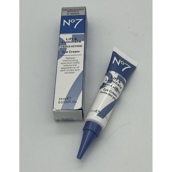 No7 Lift & Luminate Triple Action Eye Cream 0.5 oz Lot of 2 - Picture 4 of 4